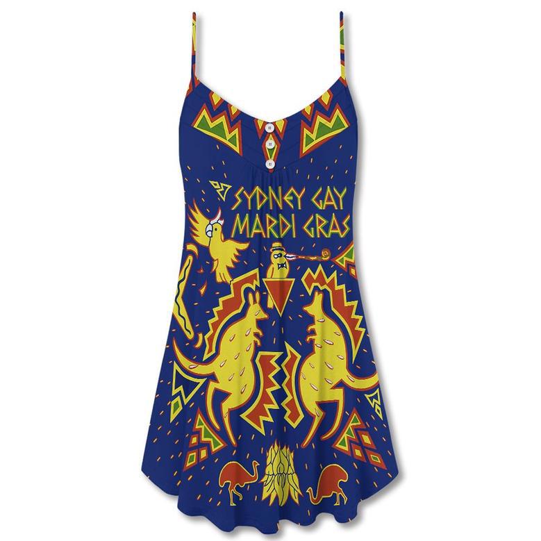 Sydney Mardi Gras Kangaroo Koala Art - V-Neck Sleeveless Cami Dress