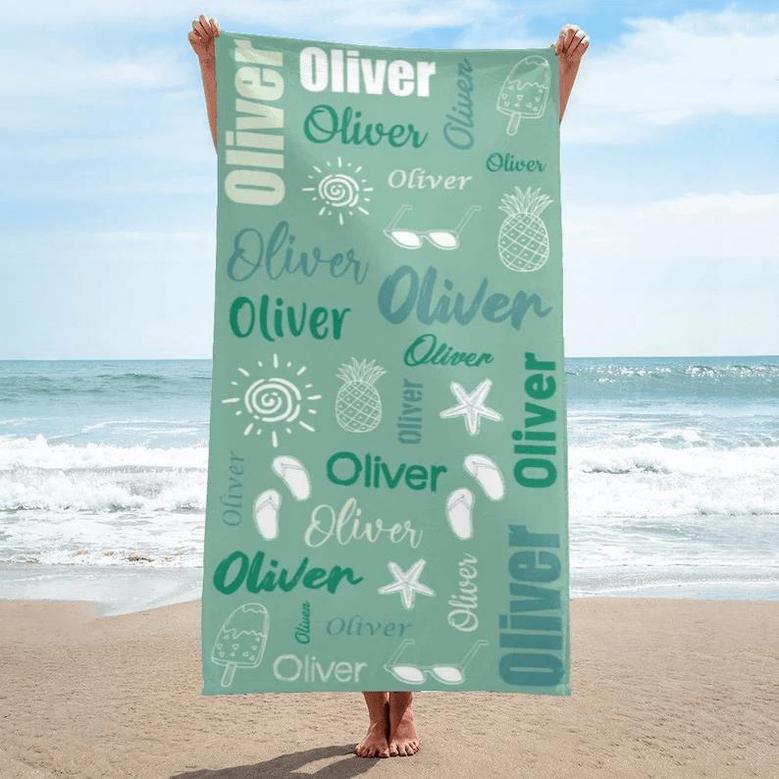 Text Custom Beach Towels Pool Travel Bath Kids Adults Unique Design