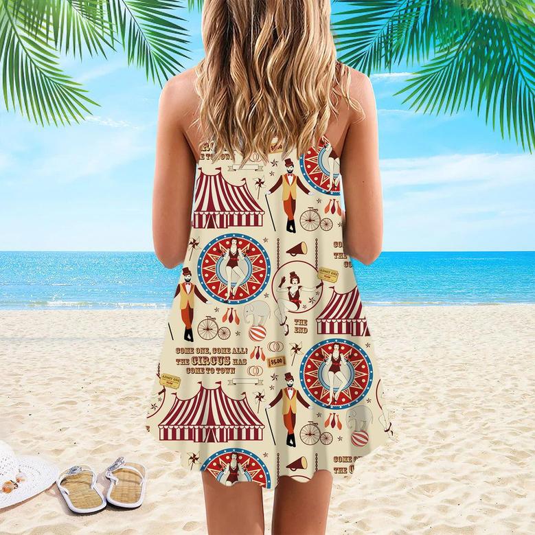 The Circus Has Come To Town Spaghetti Strap Summer Dress