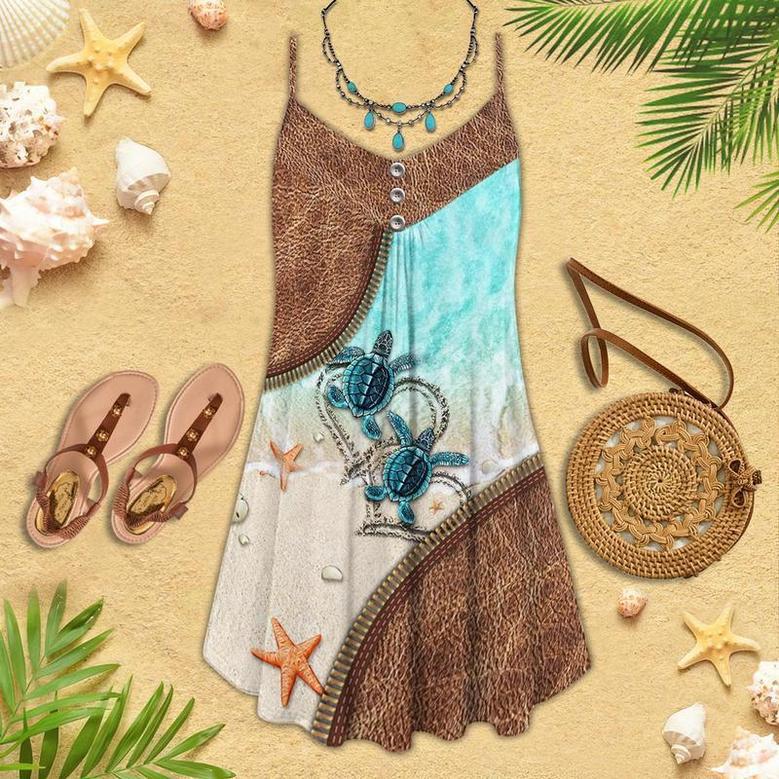 Turtle Love Beach Leather Style - Summer Dress