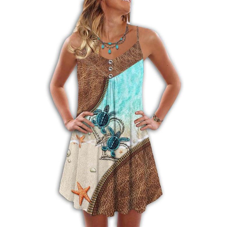 Turtle Love Beach Leather Style - Summer Dress