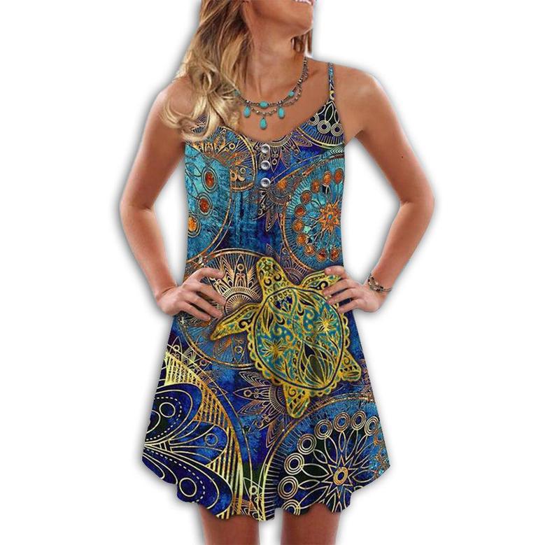 Turtle Mandala Color Style - Summer Dress