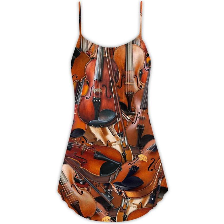 Violin The Instrument For Intelligent People - V-Neck Sleeveless Cami Dress