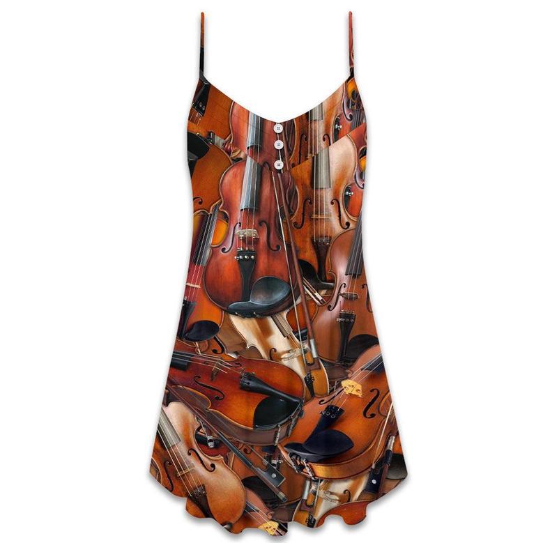 Violin The Instrument For Intelligent People - V-Neck Sleeveless Cami Dress