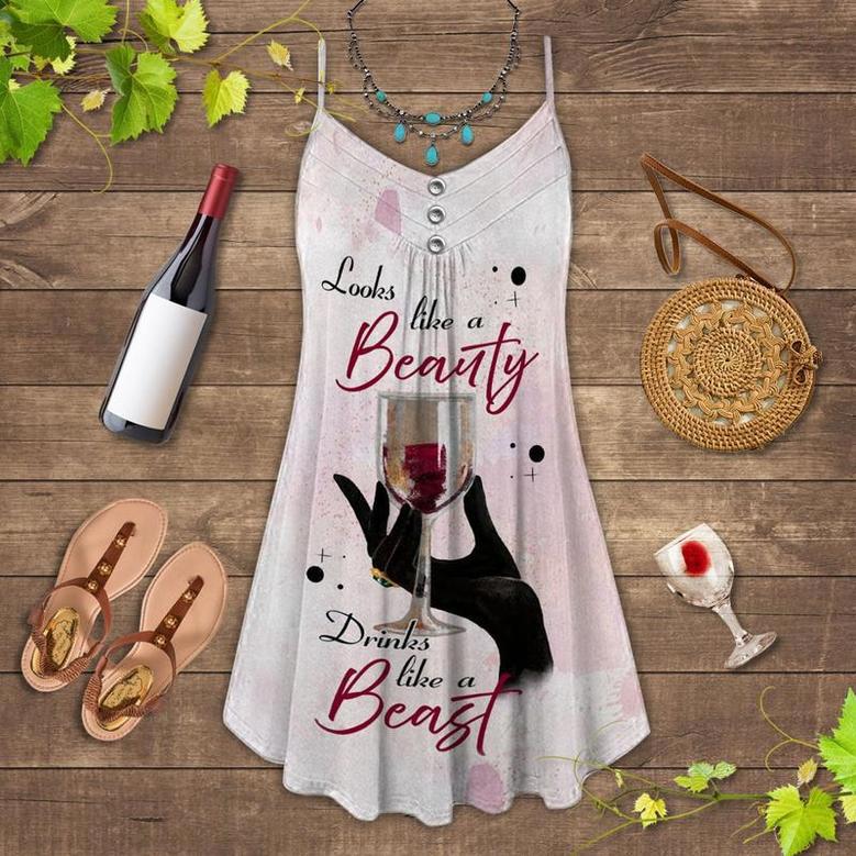 Wine And Summer Vibes Drink Like A Beast - Summer Dress