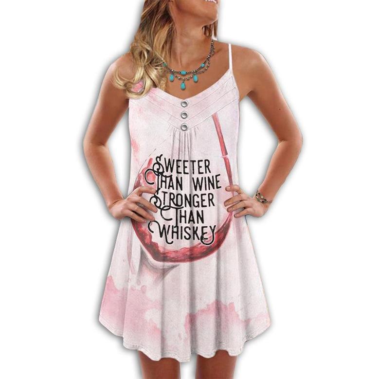 Wine And Summer Vibes Sweeter Than Wine - Summer Dress