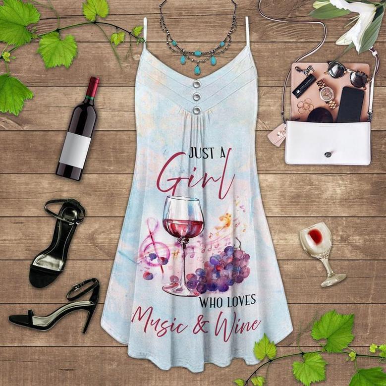 Wine And Summer Vibes Who Loves Music And Wine - Summer Dress