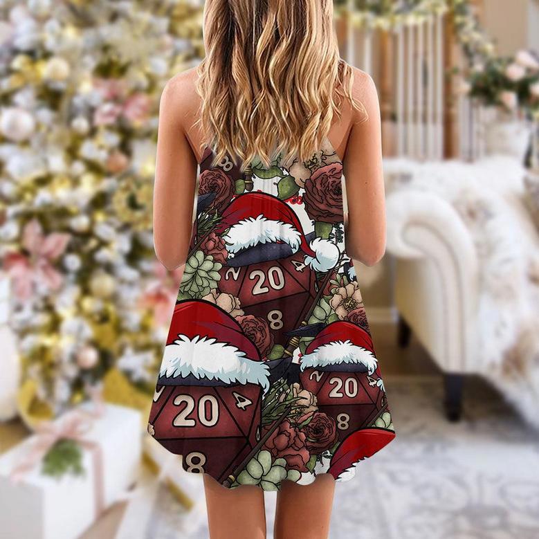 Witch Dice Christmas Vibe - V-Neck Sleeveless Cami Dress