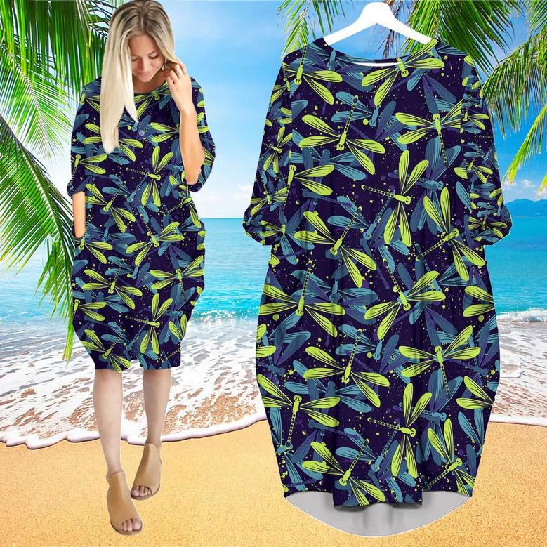 Amazing Dragonfly Love Summer Vibes Long Sleeve Midi Dress