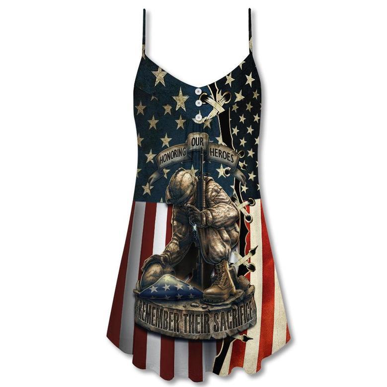 America Honoring Our Heroes Remember Their Sacrifice - V-Neck Sleeveless Cami Dress