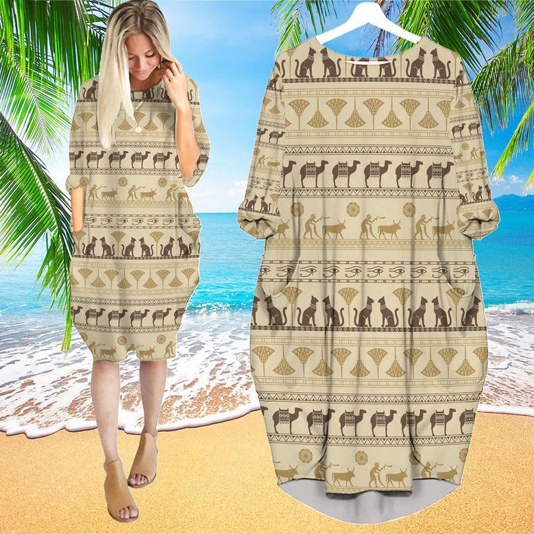 Ancient Egypt Long Sleeve Midi Dress