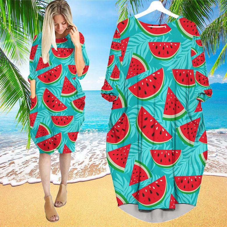 Be As Cool As Watermelon Long Sleeve Midi Dress