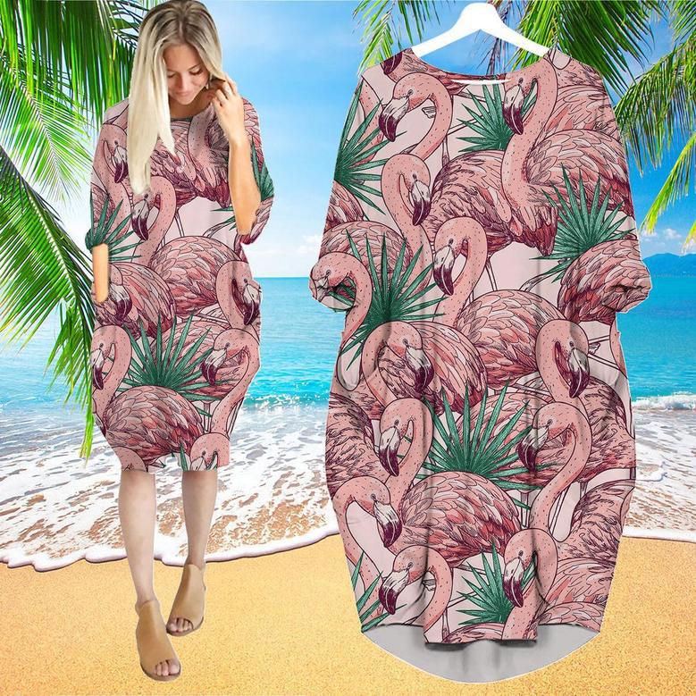 Be Fabulous Like A Flamingo Long Sleeve Midi Dress