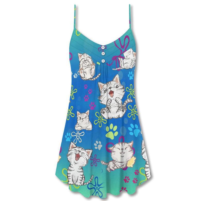 Cat All I Need Is Love And A Lovely Cat - V-Neck Sleeveless Cami Dress