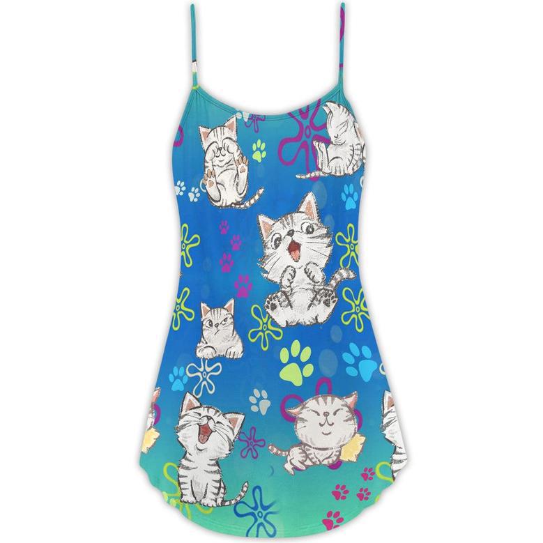 Cat All I Need Is Love And A Lovely Cat - V-Neck Sleeveless Cami Dress