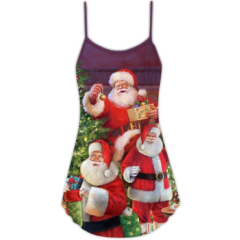 Christmas Funny Santa Claus Gift For Xmas So Happy - V-Neck Sleeveless Cami Dress