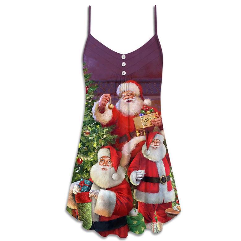 Christmas Funny Santa Claus Gift For Xmas So Happy - V-Neck Sleeveless Cami Dress