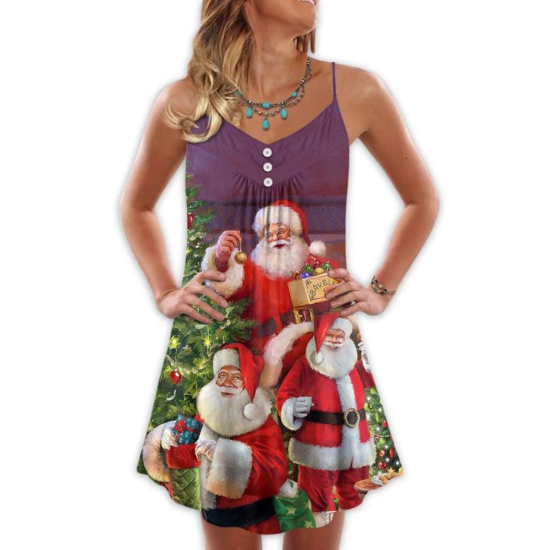 Christmas Funny Santa Claus Gift For Xmas So Happy - V-Neck Sleeveless Cami Dress