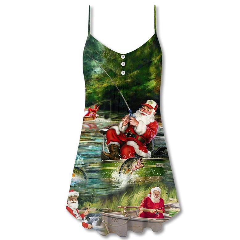 Christmas Merry Fishmasand A Happy New Reel - V-Neck Sleeveless Cami Dress