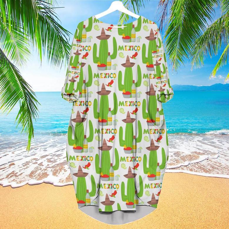 Cinco De Mayo Mexico Cactus Fiesta Long Sleeve Midi Dress