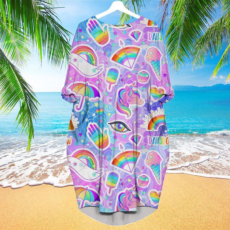 Colorful Rainbow What About Some Rainbow LGBT Long Sleeve Midi Dress