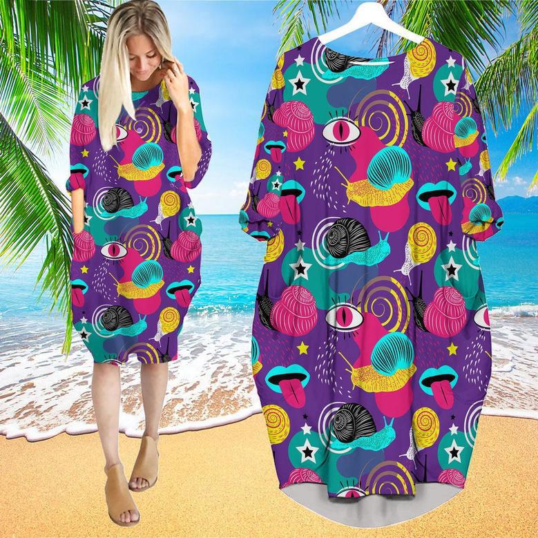 Crazy Snails Colorful Long Sleeve Midi Dress