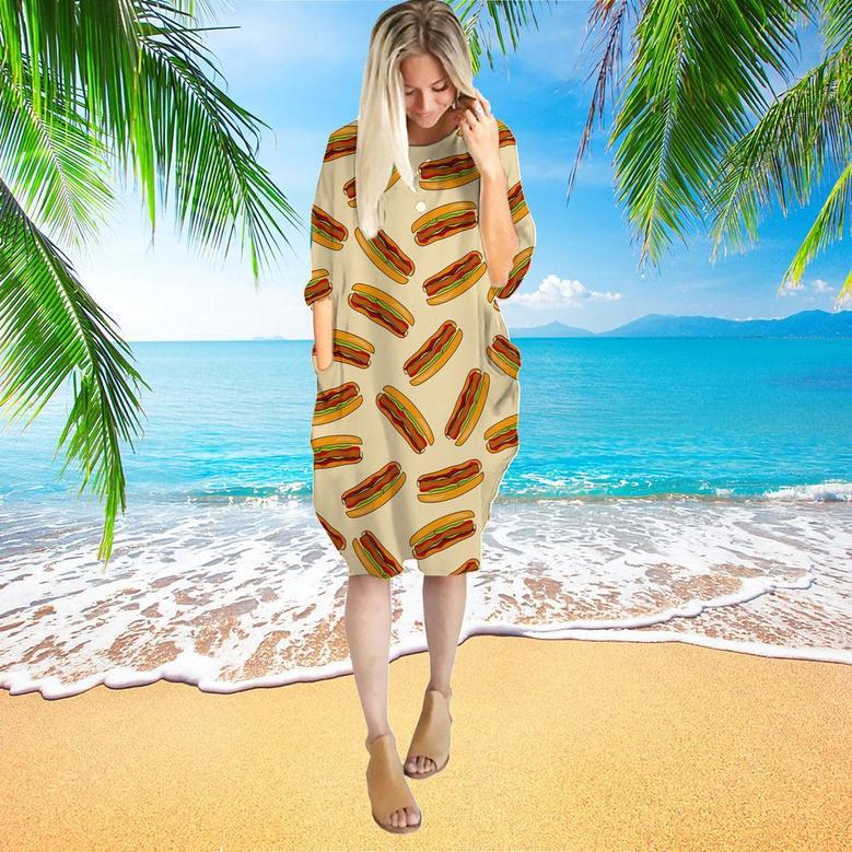 Don't Look For Love Look For Hotdog Long Sleeve Midi Dress