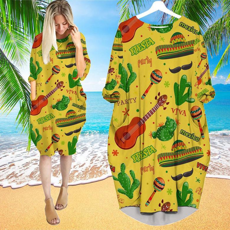 Fiesta Party Mexico Long Sleeve Midi Dress