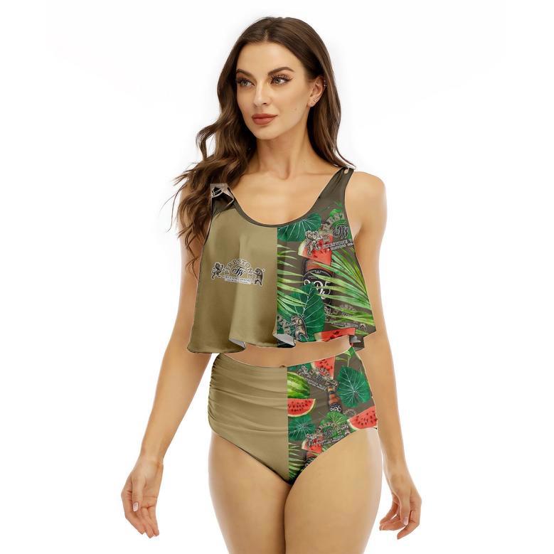 Half Side Firestone Walker Watermelon Ruffled Vest Swimsuit