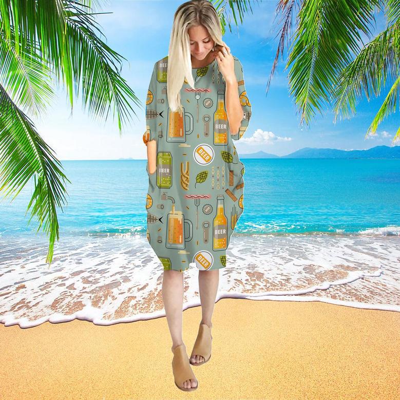 Happy Beer Long Sleeve Midi Dress