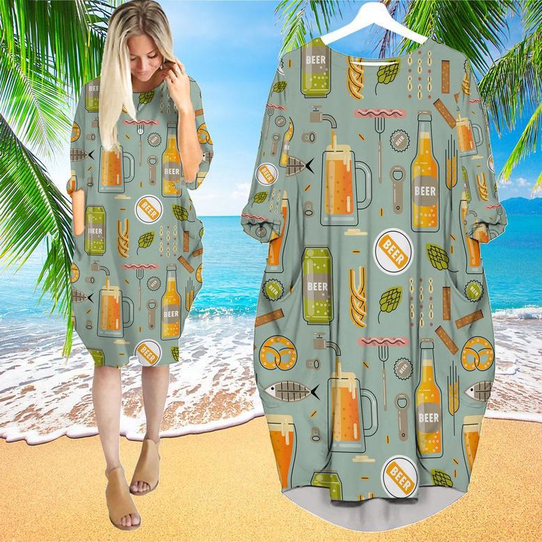 Happy Beer Long Sleeve Midi Dress