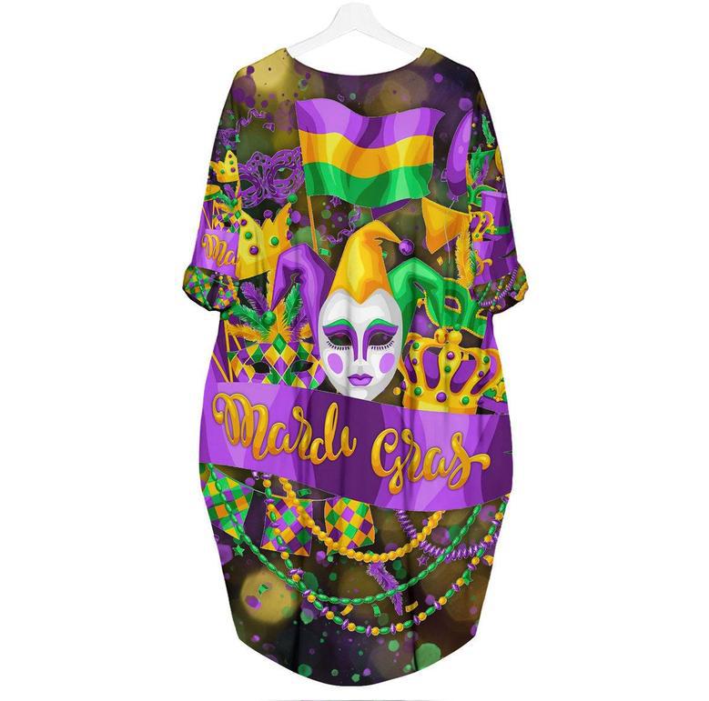 Happy Mardi Gras Aloha Long Sleeve Midi Dress