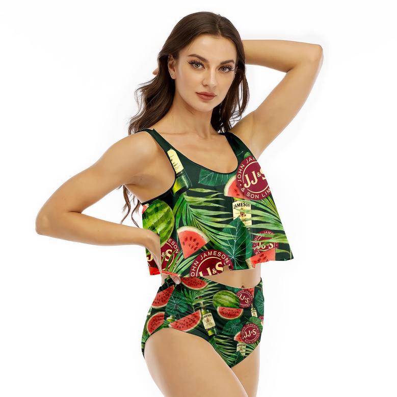 Jameson Watermelon Ruffled Vest Swimsuit