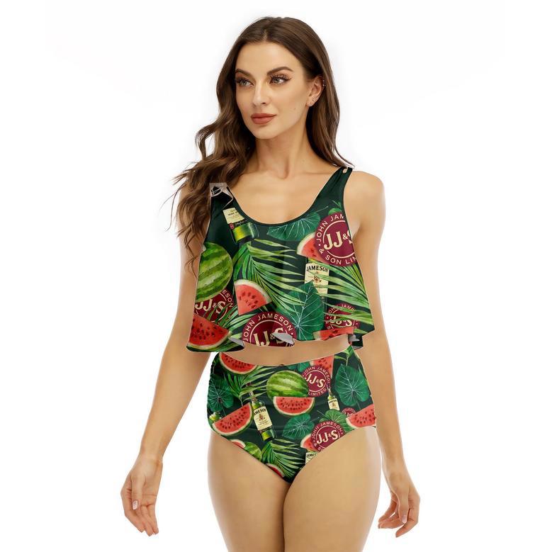 Jameson Watermelon Ruffled Vest Swimsuit