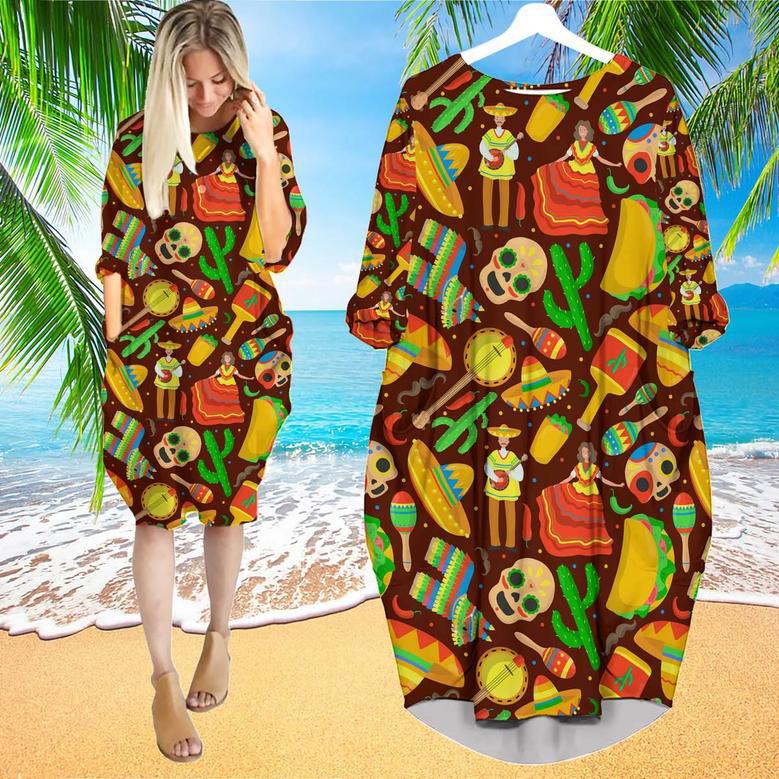 Let's Fiesta Cinco De Mayo Mexico Long Sleeve Midi Dress