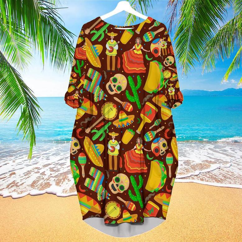 Let's Fiesta Cinco De Mayo Mexico Long Sleeve Midi Dress