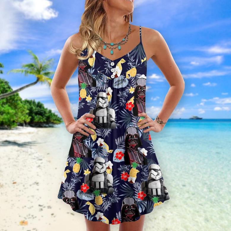 Star Wars Darth Vader Storm Trooper Flower - V-Neck Sleeveless Cami Dress