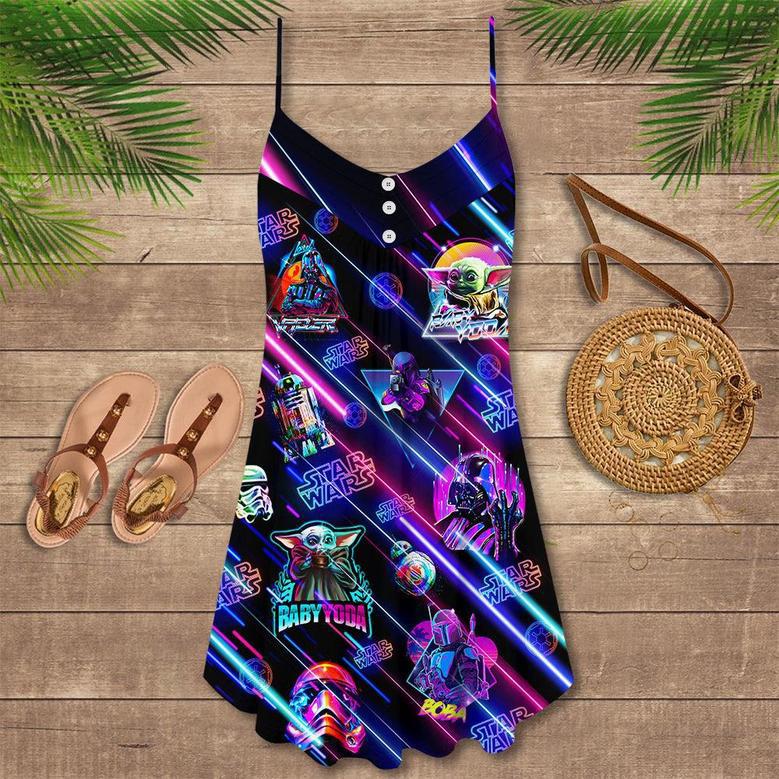 Star Wars Neon All Star Style - V-Neck Sleeveless Cami Dress