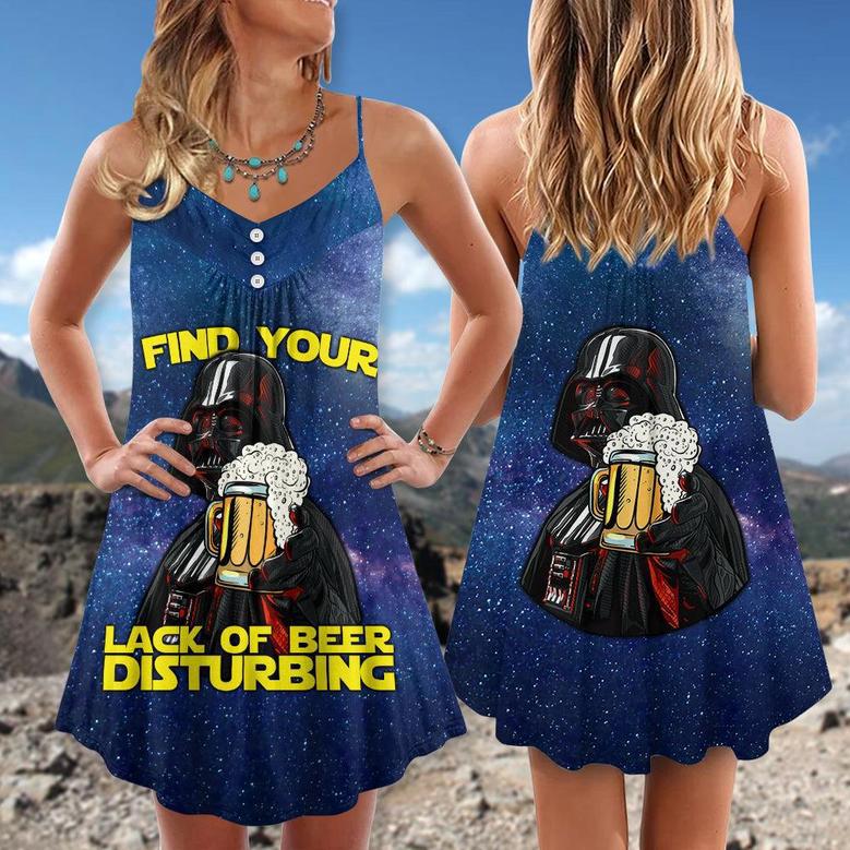 Sw Darth Vader I Find Your Lack Of Beer Disturbing Cool - V-Neck Sleeveless Cami Dress