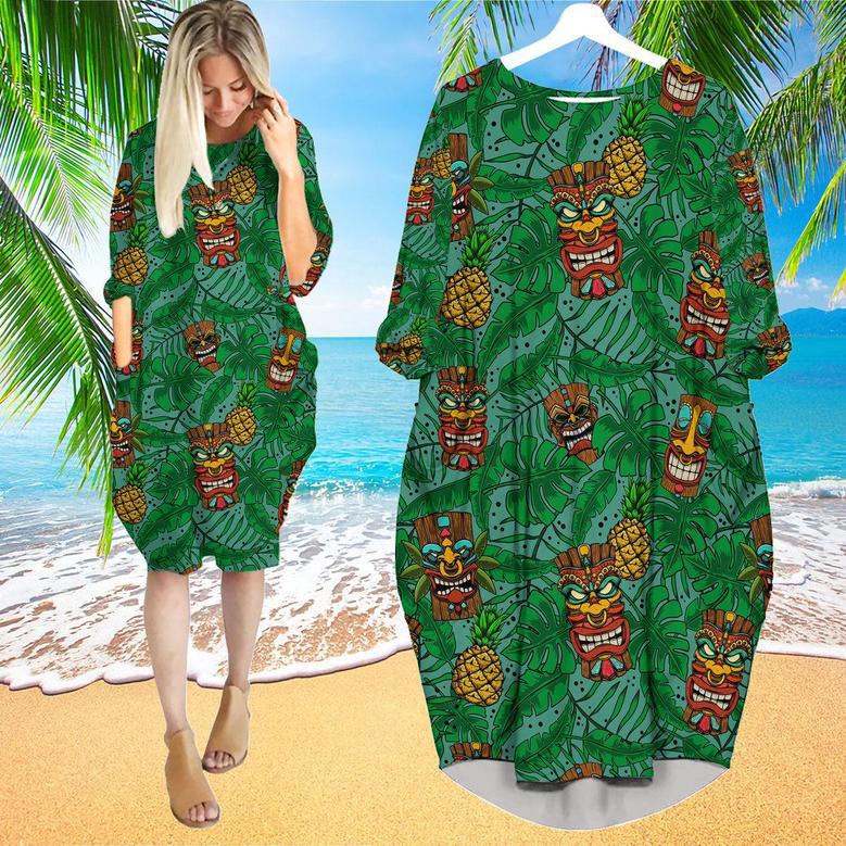 Tiki Tiki Aloha Long Sleeve Midi Dress