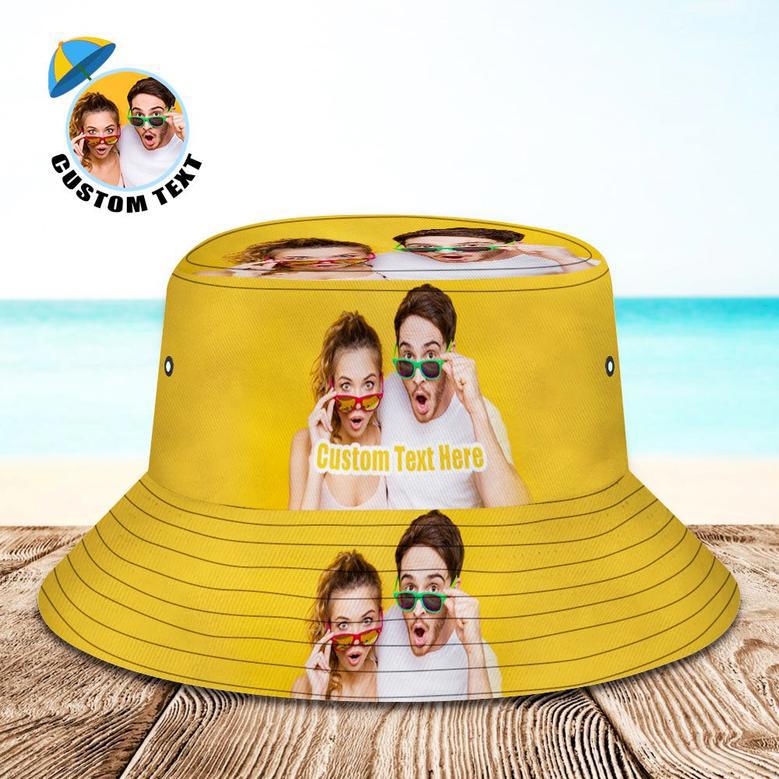 Custom Bucket Hat Photo Bucket Hat Personalize Wide Brim Outdoor Summer Cap Hiking Beach Sports Hats Gift For Lover