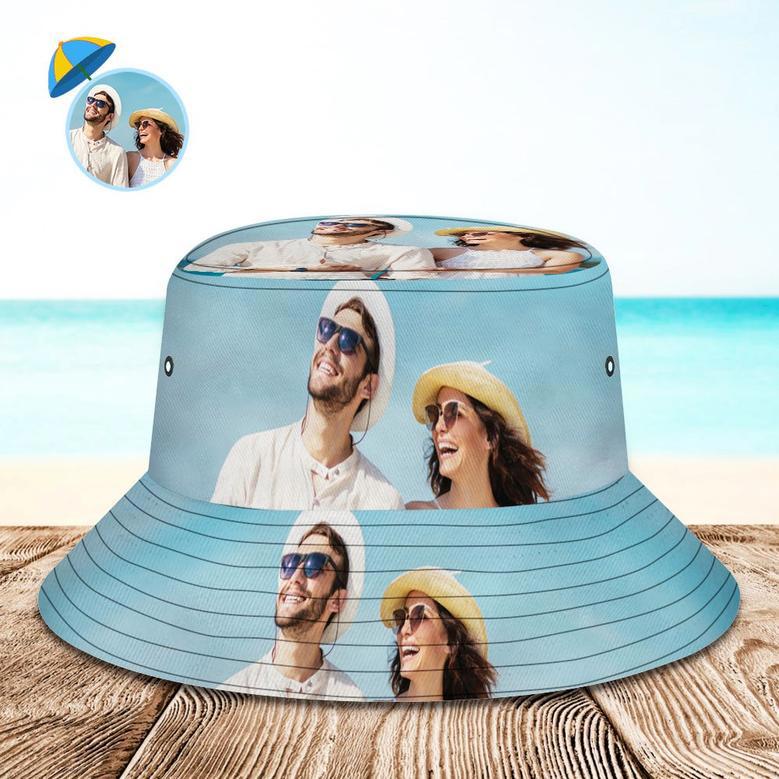 Custom Bucket Hat Photo Bucket Hat Personalize Wide Brim Outdoor Summer Cap Hiking Beach Sports Hats Gift For Lover