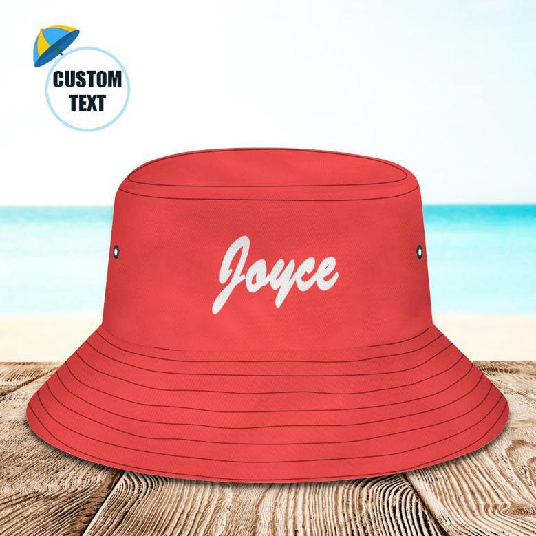 Custom Bucket Hat Unisex Bucket Hat With Text Personalize Wide Brim Outdoor Summer Cap Hiking Beach Sports Hats Gift For Lover Black