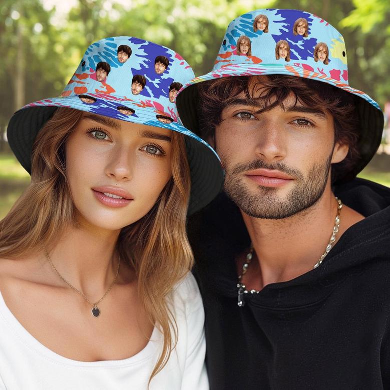 Custom Bucket Hat Unisex Face Bucket Hat Summer Colorful Printed Hat