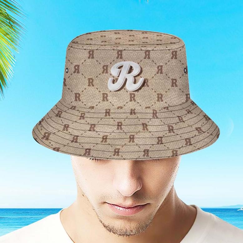 Custom Bucket Hat Unisex Plaid Fisherman Hat Personalized Letter