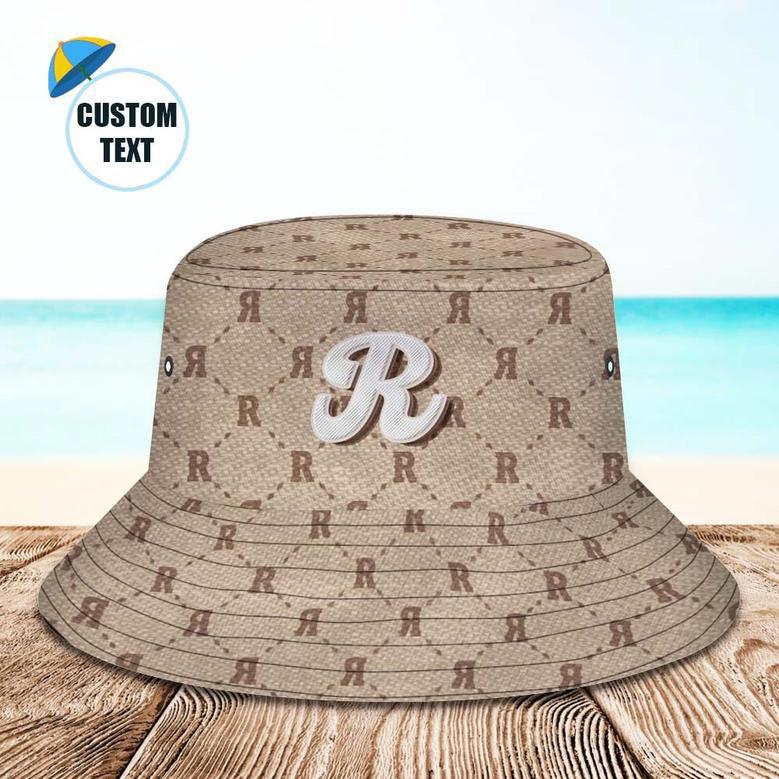 Custom Bucket Hat Unisex Plaid Fisherman Hat Personalized Letter