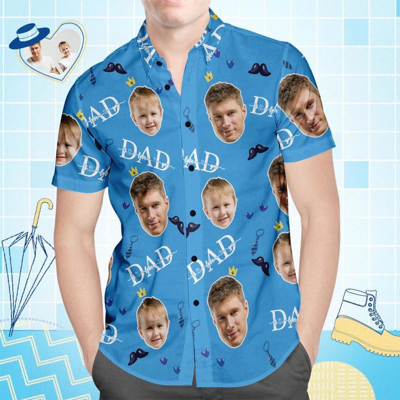 Custom Face Hawaiian Shirt All Over Print Men's Shirt I Love You Dad