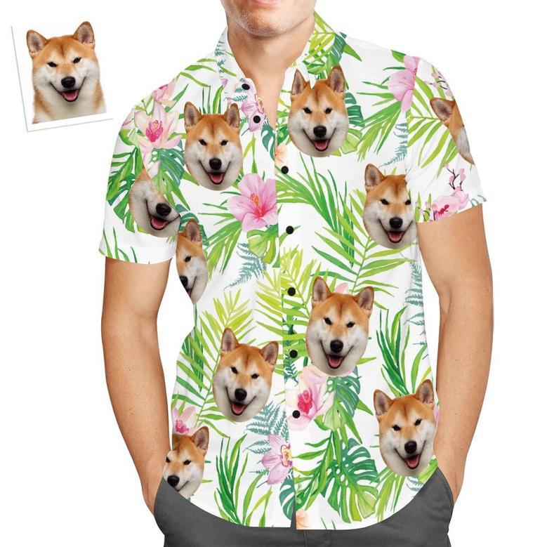 Custom Face Hawaiian Shirt Funny Pet Vintage Beach Shirt Gift For Men