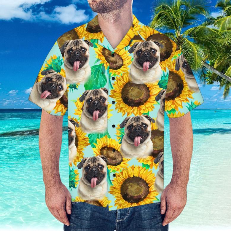 Custom Face Hawaiian Shirt Personalized Hawaiian Shirt Summer Sunflower Shirt