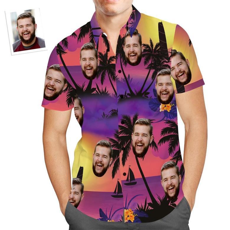 Custom Face Hawaiian Shirt Tropical Aloha Beach Shirt Gift For Men